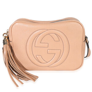 Gucci Beige Pebbled Calfskin Small Soho Disco Crossbody